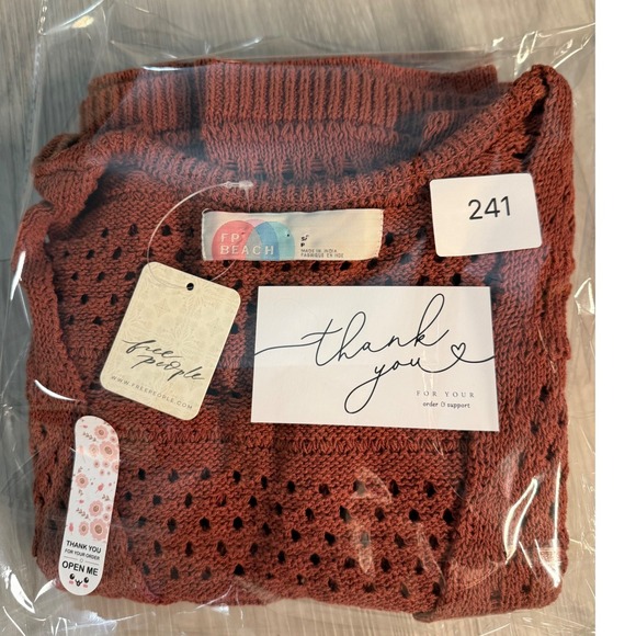 Brand Free People Beach Crochet 2 Piece Set Rust Orange Vest & Mini Skirt Small - Picture 12 of 16